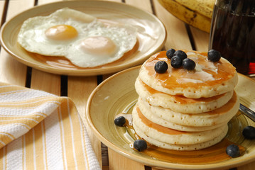 Pancakes and eggs