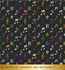 eps Vector image: sixteenth note　Multicolor 2