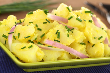Potato salad with onions prepared in Swabian-Style