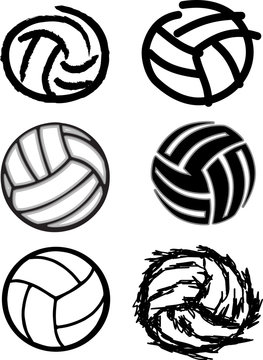 Volleyball Ball Vector Image Icons