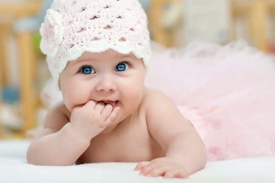 Portrait of beautiful blue-eyed girl