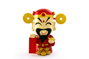 .Chinese god statue, god of wealth riches and prosperity with go