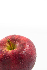 Fresh red apple on white background