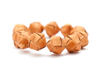 traditional finnish bracelet made with birch bark beads