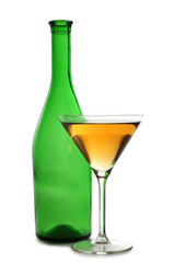 Martini glasses on bottle