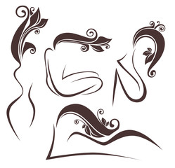 simple girl's images with hair look like a flower