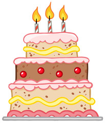 Birthday Cake With Three Candles