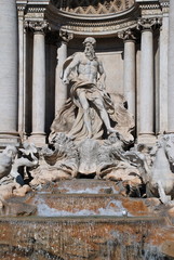 Fototapeta na wymiar Statua boga Oceanus, Fontanna di Trevi, Rzym