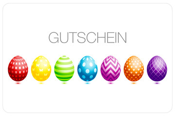 Gutschein Set 7 Ostereier bunt