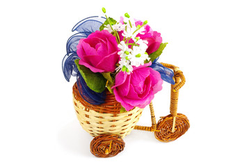 Decorative bicycle vase with flowers