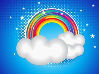 abstract rainbow card with cloud