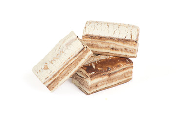 Nougat on the white background