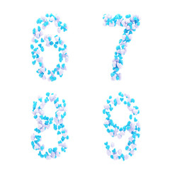 Valentine day love alphabet made of hearts