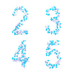 Valentine day love alphabet made of hearts