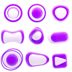Set of nine violet glossy buttons