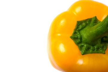 yellow paprika on white background