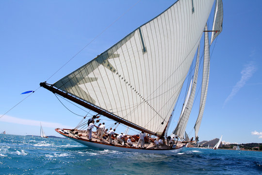Fototapeta team spirit esprit d'équipe voilier regate mer ocean yachting