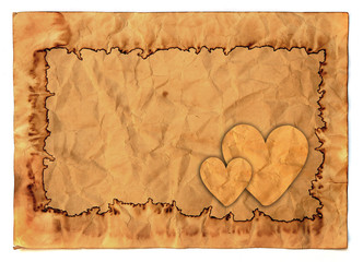 Vintage valentine background with old paper