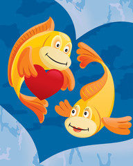Couple of fishes cartoon