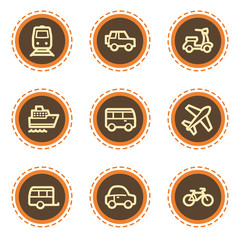 Fototapeta premium Transport web icons, vintage buttons