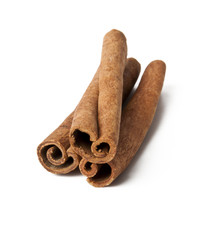 Cinnamon sticks isolated on white background