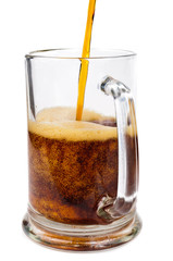 Dark beer. Photo pour beer into a glass