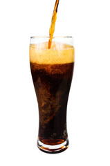 Dark beer. Photo pour beer into a glass