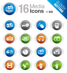 Glossy Buttons - Media Icons