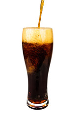 Dark beer. Photo pour beer into a glass