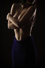 Fototapeta premium Gorgeous body of woman, half dressed