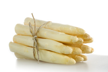 White asparagus bound with a bow