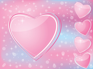 Valentine's Day romantic pink and blue background for the card w