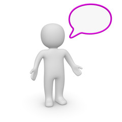 3d man with speech bubble