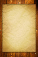 Old Canvas template on wooden background