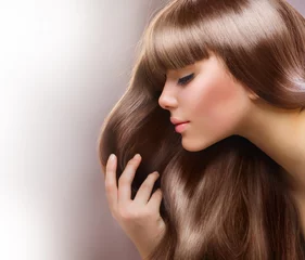 Cercles muraux Salon de coiffure Blond Hair. Beautiful Woman with Straight Long Hair