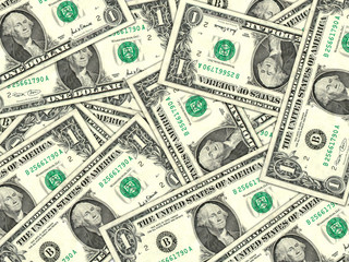 Background of money pile 1 USA dollars