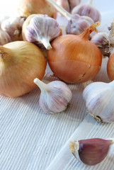 Garlic and onion vegetables