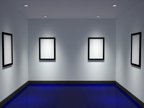 The big gallery with empty black frames