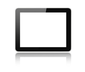 Black tablet PC isolated on white