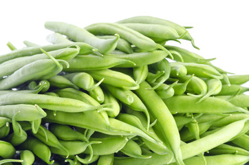 French Green Beans Isolated on White