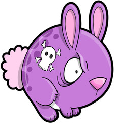 Crazy Bunny Rabbit Animal Vector Illustration Art