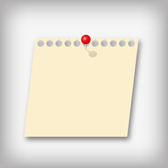 New note paper pad with red pin.