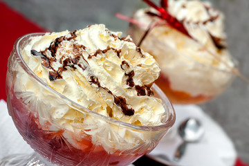 Ice cream with fruit