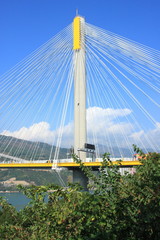 Triangular design of Ting Kau Bridge in Hong Kong