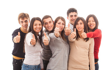 Happy Multiracial Group with Thumbs Up