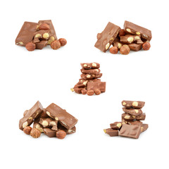set of chocolate isolated