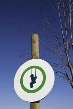 Signal round playground for children in green