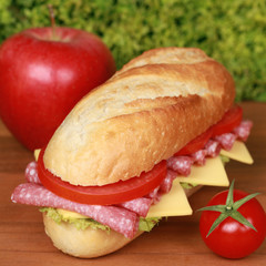Sandwich belegt mit Salami