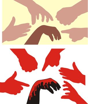 racism - human hands
