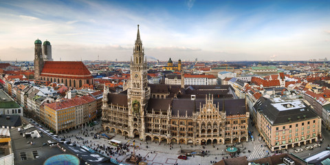 Panorama view of Munchen city - obrazy, fototapety, plakaty